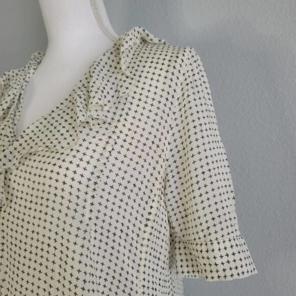 Anthropologie 11.1 Tylho Minnie Blouse Cross Print Tunic Swing Top Small - Picture 8 of 10